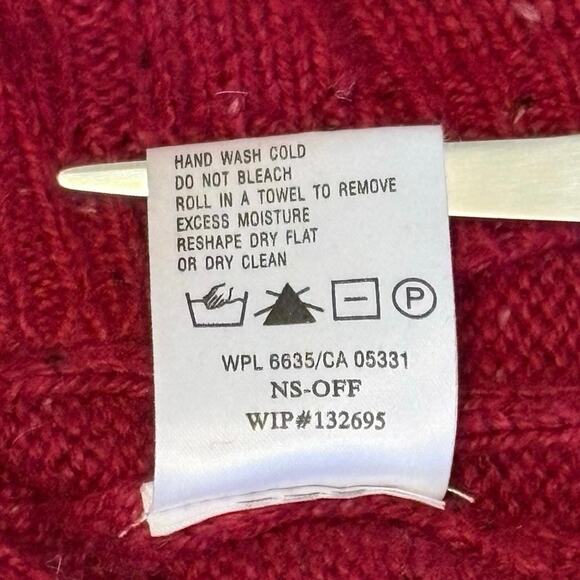 Woolrich Ribbed V-neck Pullover Sweater Women's XL | Bright Ruby Heather Red - Picture 8 of 13